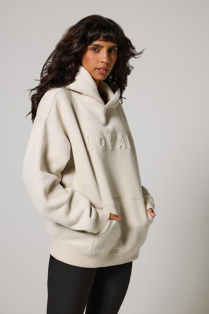 LOVALL SummitFleece Heavyweight Oversized Hoodie - Ecru