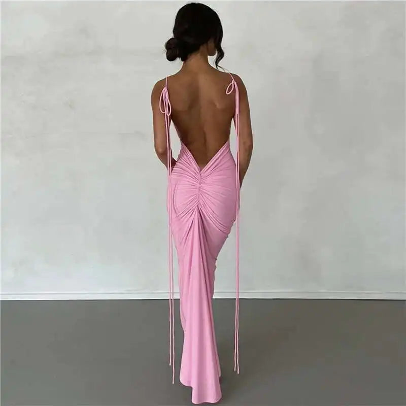 Silhouette Luxe Backless Maxi Dress