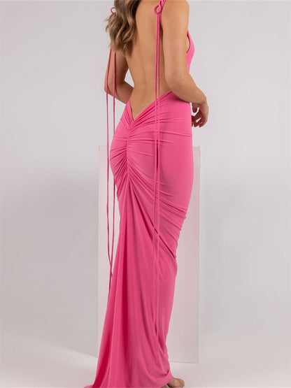 Celestia Luxe Halter Dress