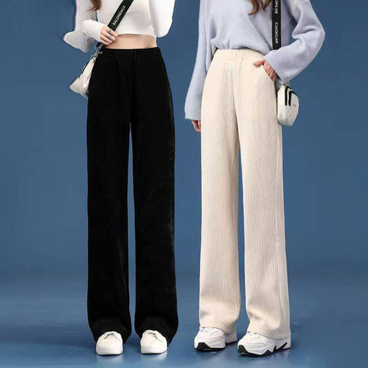LuxeCord Elegant Cropped Wide-Leg Corduroy Trousers