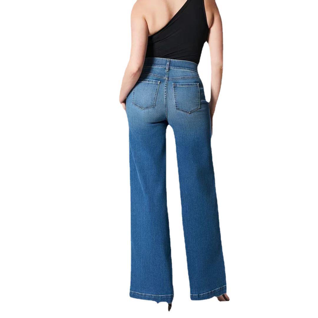 RetroGlow ThermaLuxe High-Waist Wide-Leg Jeans for Women