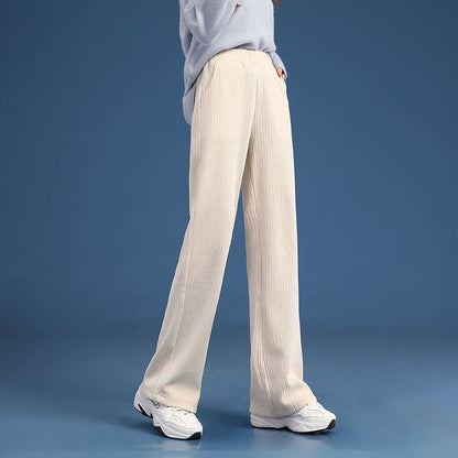 LuxeCord Elegant Cropped Wide-Leg Corduroy Trousers