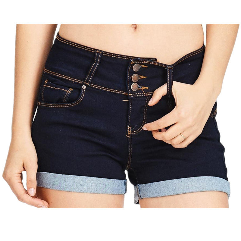 StreetLuxe Frayed High-Waist Denim Shorts for Women