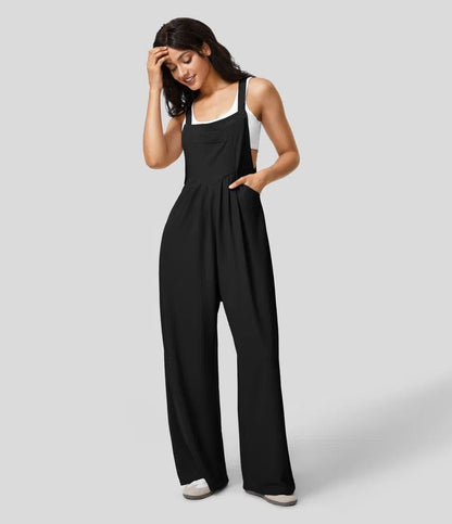 LuxeLoft WaffleWeave Suspender Jumpsuit for Women