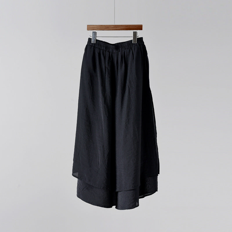 VintageWave Artisan Flow Cropped Wide-Leg Pants