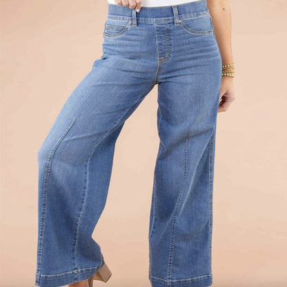 RetroGlow ThermaLuxe High-Waist Wide-Leg Jeans for Women