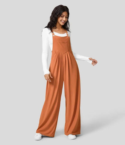LuxeLoft WaffleWeave Suspender Jumpsuit for Women