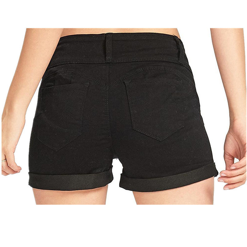 StreetLuxe Frayed High-Waist Denim Shorts for Women
